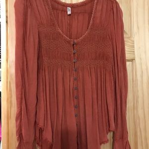 Orange Free people Shirt